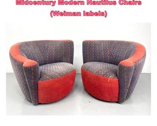 Lot 1000 Pair of Vladimir Kagan Weiman Midcentury Modern Nautilus Chairs Weiman labels