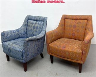 Lot 1004 Pair Italian Style Lounge Chairs. Italian modern. 