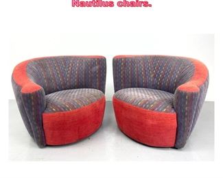 Lot 1007 Pair Weiman Kagan style Nautilus chairs.