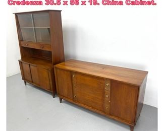 Lot 1011 2pc American Modern Furniture. Credenza 30.5 x 56 x 19. China Cabinet. 