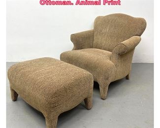 Lot 1022 2pc LAZ BOY Lounge Chair and Ottoman. Animal Print