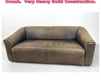 Lot 1029 De Sede Buffalo Leather Sofa Couch. Very Heavy Solid Construction. 