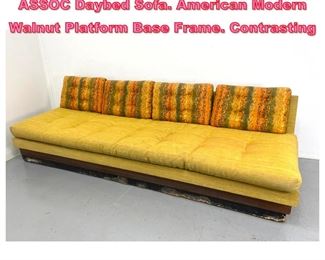 Lot 1030 ADRIAN PEARSALL for CRAFT ASSOC Daybed Sofa. American Modern Walnut Platform Base Frame. Contrasting