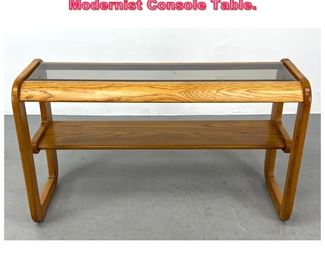 Lot 1047 LOU HODGES Oak and Glass Modernist Console Table. 