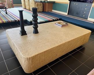 Faux coral heavy cocktail table 73” x 45” x 16.5” 