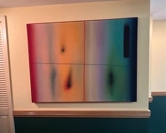 Abstract Painting signed on back 48” by 36” appropriate 
