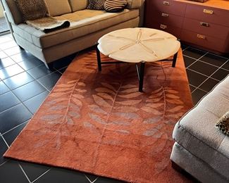 Sand dollar table 39.5” x 15” & Rug. 99” x 62”