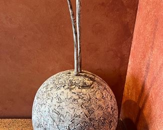 29” tall with sticks- without about 14” top has a section that opens, rods removable