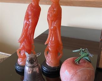 Asian figure candles, decorative items