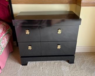 Black lacquer Asian style nite stand and dresser being sold as a set