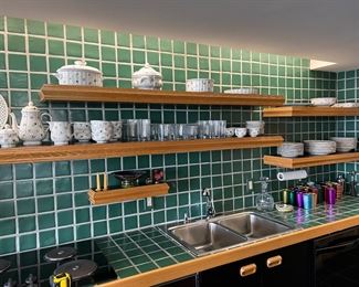 Collection of Villeroy & Boch Petite Fleur 7 cups, 12 saucers, tea pot with sugar and creamer, 12  small bowls, covered tureen,  4 serving pieces, one cake plate 12 bowls, 11 dinner plates, 13 salad plates