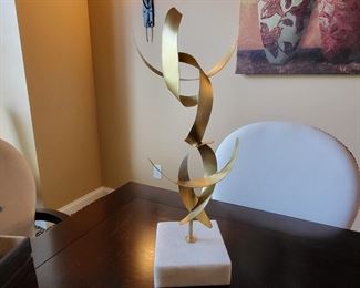 GOLD LEAF ABSTRACT SCULPTURE  ~ LOOKS LIKE WILLAIM BOWIE
