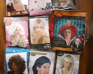 Lots of wigs for costumes