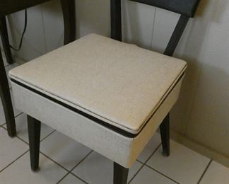 Vintage MCM sewing chair with storage