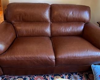 Italian leather loveseat & sofa