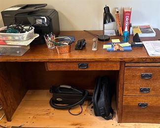 Mission oak desk & cabinet
