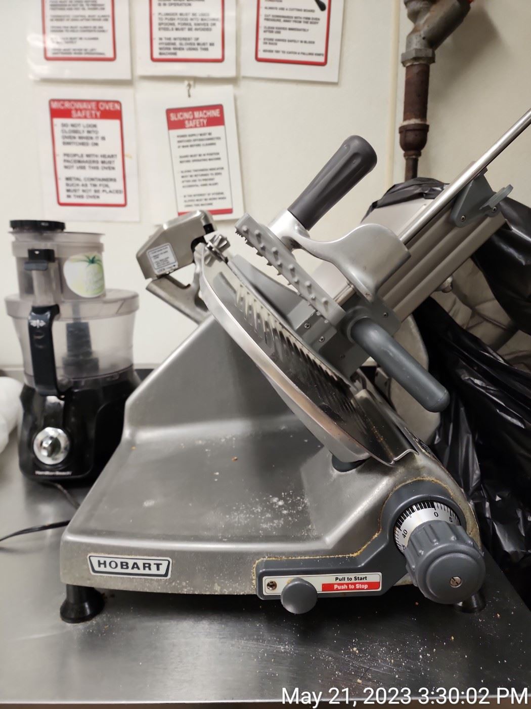 Hobart manual meat slicer