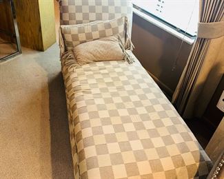 $250
BEIGE CHECKERED CHAISE LOUNGER
66”L x 26”W x 32”H