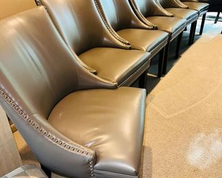 $600 FOR 6
SAFAVIEH VEGAN LEATHER GRAY STUDDED DINING CHAIRS-6 AVAILABLE
22”W x 23”D x 36”H