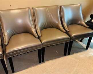 $600 FOR 6
SAFAVIEH VEGAN LEATHER GRAY STUDDED DINING CHAIRS-6 AVAILABLE
22”W x 23”D x 36”H