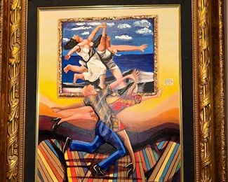 $1,100
MARCUS GLENN GICLEE ON CANVAS WITH HAND EMBELLISHMENT AND BAS-RELIEF.
“LIFE IMITATING ART” (PICASSO PAINTING)
FROM THE DAY AT THE GALLERY SERIES 2005
SIGNED LOWER RIGHT IN PIGMENT
( DAMAGE TO THE FRAME)
INSIDE FRAME MEASUREMENTS
17”W x 22”H