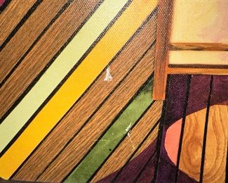 $500
MARCUS GLENN GICLEE ON CANVAS WITH HAND EMBELLISHMENT AND BAS-RELIEF. “LIFE IMITATING ART”
FROM THE DAY AT THE GALLERY SERIES
SIGNED LOWER RIGHT IN PIGMENT
(HAS HOLES IN CANVAS AND SCRATCHES)
INSIDE FRAME MEASUREMENTS 31.5”W x 23.5”H