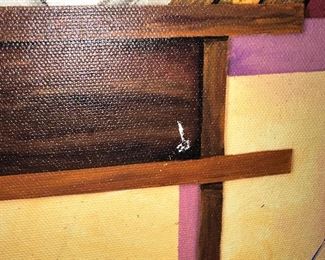 $500
MARCUS GLENN GICLEE ON CANVAS WITH HAND EMBELLISHMENT AND BAS-RELIEF. “LIFE IMITATING ART”
FROM THE DAY AT THE GALLERY SERIES
SIGNED LOWER RIGHT IN PIGMENT
(HAS HOLES IN CANVAS AND SCRATCHES)
INSIDE FRAME MEASUREMENTS 31.5”W x 23.5”H