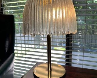 $80
VINTAGE BRASS LAMP WITH GLASS SHADE