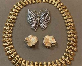 Claudette, Avon Brooch Unsigned Necklace