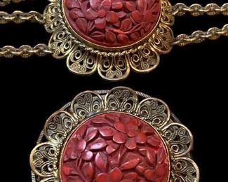 Cinnabar Brooch Bracelet