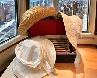 Three Helen Kaminski Hats, A Box Scarves