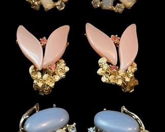 Trio of Vintage Earrings Thermoset Others