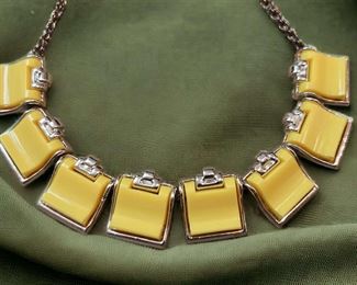 Vintage Lemon Yellow Thermoset Necklace