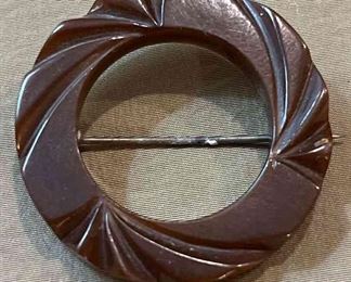 Vintage Molded Plastic Brooch