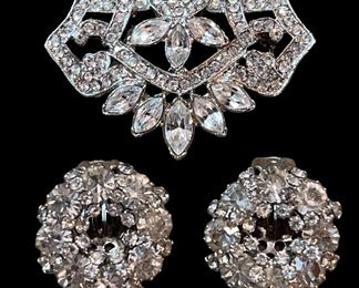 Weiss Earrings Unsigned Brooch