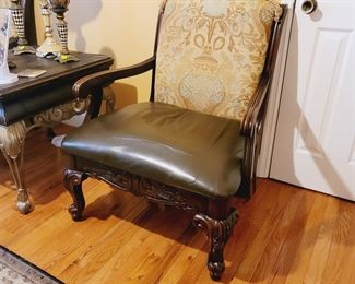 Furniture Accent Chair Large Brown Cream