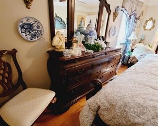 King Size Bed Set with Dresser Mirror Night Stand