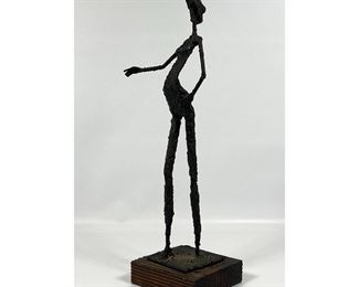 Lot 1104 Giacometti style iron sculpture