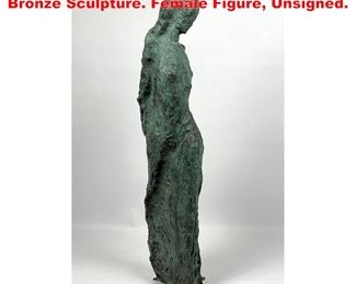 Lot 1116 Tall Brutalist Abstract Modern Bronze Sculpture. Female Figure, Unsigned. 