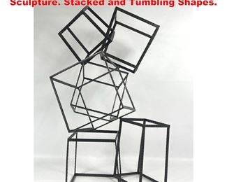 Lot 1117 Modernist Metal Geometric Sculpture. Stacked and Tumbling Shapes. 