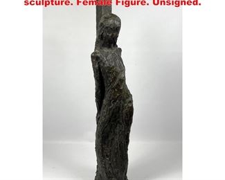 Lot 1118 Brutalist Abstract Modern Bronze sculpture. Female Figure. Unsigned.