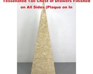 Lot 1120 Maitland Smith Obelisk Pyramid Tessellated Tall Chest of Drawers Finished on All Sides Plaque on In