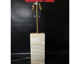 Lot 1123 Tall Marble Column Modernist Lamp. 