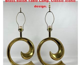 Lot 1126 Pair Modernist PIERRE CARDIN Brass Swish Table Lamp. Classic iconic design.