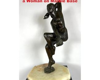 Lot 1153 Vintage Bronze Figure Sculpture of a Woman on Marble Base