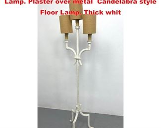 Lot 1162 Three Shade Giacometti Style Floor Lamp. Plaster over metal Candelabra style Floor Lamp. Thick whit
