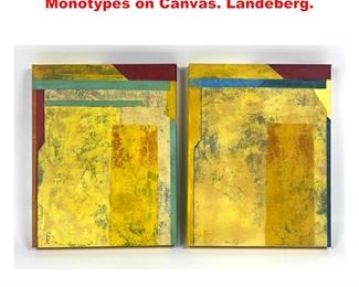 Lot 1167 2pcs Steve Elliot Original Clay Monotypes on Canvas. Landeberg. 