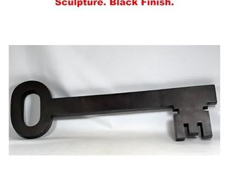 Lot 1188 Large 3D Oversized Metal Key Wall Sculpture. Black Finish.