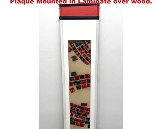 Lot 1191 Modernist Mosaic Tile Translucent Plaque Mounted in Laminate over wood. 