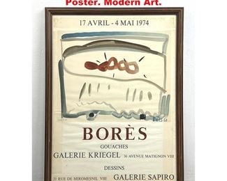 Lot 1208 BORES Gouaches 1974 Exhibition Poster. Modern Art.